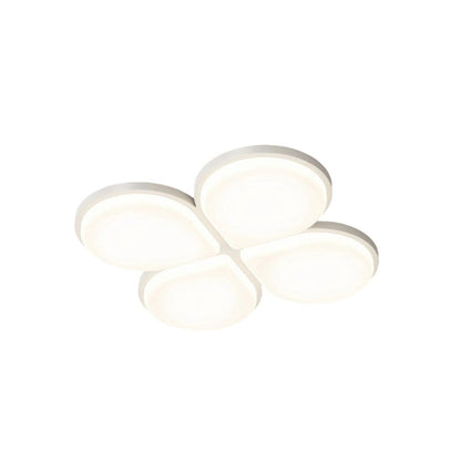 Modern Minimalist Acrylic Iron Semi-Round Floral Geometric LED Flush Mount Ceiling Light For Bedroom & Living Room