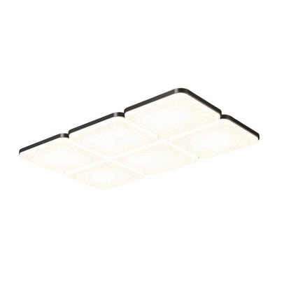 Modern Minimalist Acrylic Iron Semi-Round Floral Geometric LED Flush Mount Ceiling Light For Bedroom & Living Room