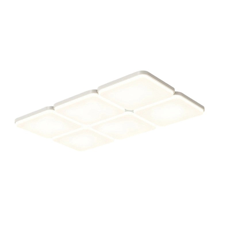 Modern Minimalist Acrylic Iron Semi-Round Floral Geometric LED Flush Mount Ceiling Light For Bedroom & Living Room