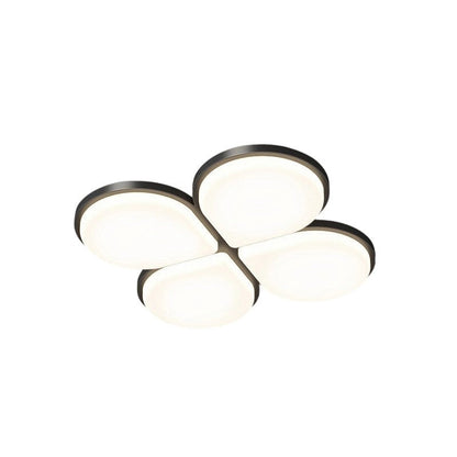Modern Minimalist Acrylic Iron Semi-Round Floral Geometric LED Flush Mount Ceiling Light For Bedroom & Living Room