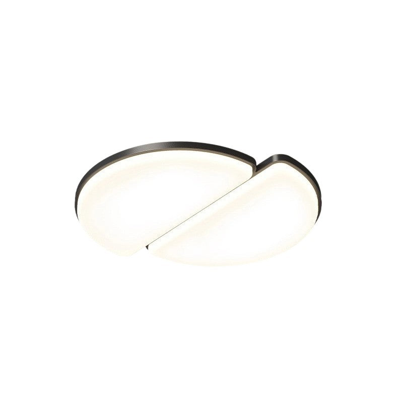 Modern Minimalist Acrylic Iron Semi-Round Floral Geometric LED Flush Mount Ceiling Light For Bedroom & Living Room