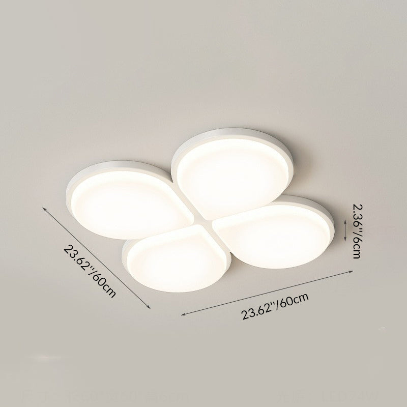 Modern Minimalist Acrylic Iron Semi-Round Floral Geometric LED Flush Mount Ceiling Light For Bedroom & Living Room