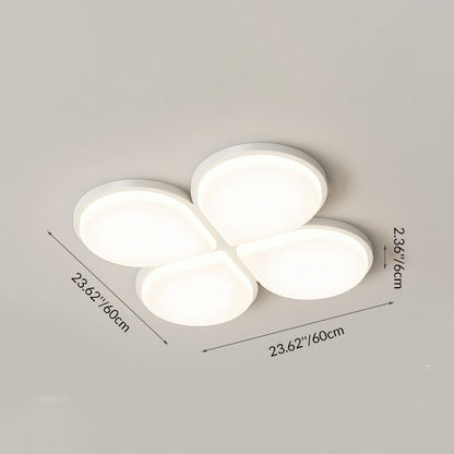 Modern Minimalist Acrylic Iron Semi-Round Floral Geometric LED Flush Mount Ceiling Light For Bedroom & Living Room