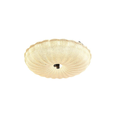 Contemporary Scandinavian Brass Acrylic Carbon Steel Textured Round LED Flush Mount Ceiling Light For Bedroom