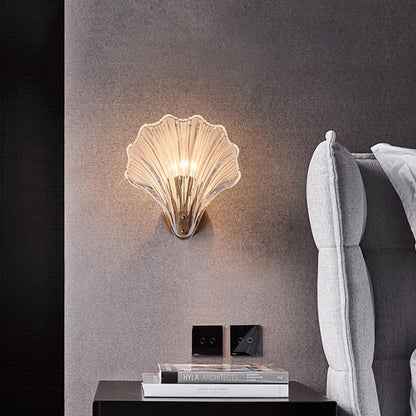 Modern Luxury Glass Iron Shell-Shaped Round 1-Light Wall Sconce Lamp For Living Room