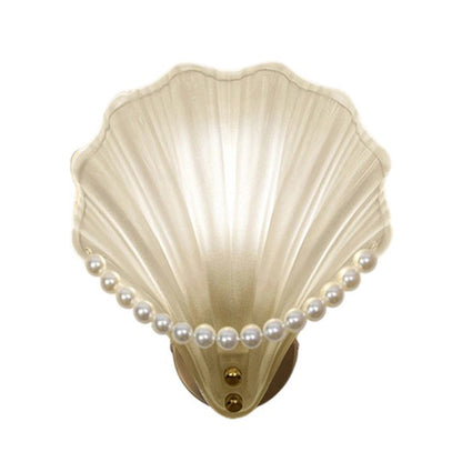 Modern Luxury Glass Iron Shell-Shaped Round 1-Light Wall Sconce Lamp For Living Room