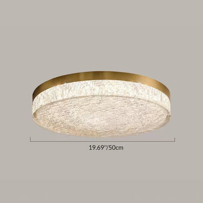 Modern Luxury Copper Resin Round Cylinder LED Flush Mount Ceiling Light For Bedroom