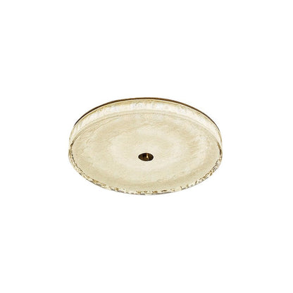 Contemporary Scandinavian Copper Stainless Steel Crystal Sand Round Cylinder LED Flush Mount Ceiling Light For Bedroom