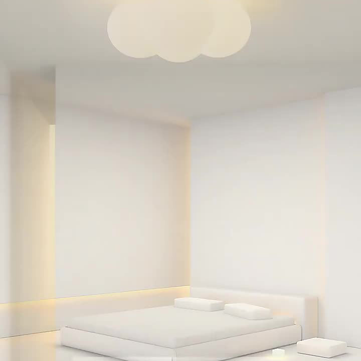 Modern Minimalist PVC Metal Cloud-Shaped LED Flush Mount Ceiling Light For Bedroom