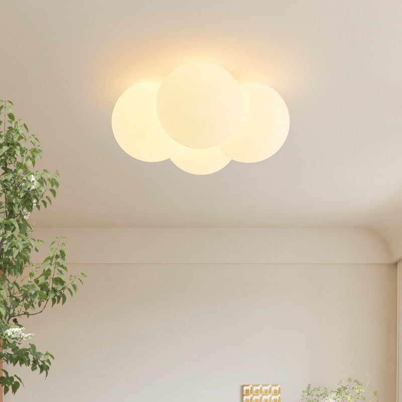 Modern Minimalist PVC Metal Cloud-Shaped LED Flush Mount Ceiling Light For Bedroom