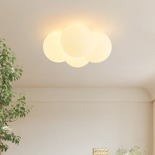 Modern Minimalist PVC Metal Cloud-Shaped LED Flush Mount Ceiling Light For Bedroom