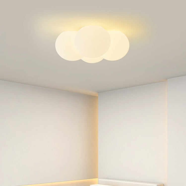 Modern Minimalist PVC Metal Cloud-Shaped LED Flush Mount Ceiling Light For Bedroom