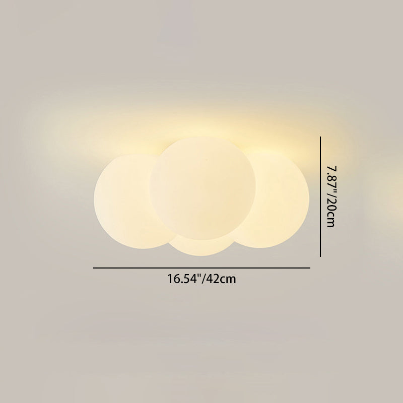 Modern Minimalist PVC Metal Cloud-Shaped LED Flush Mount Ceiling Light For Bedroom