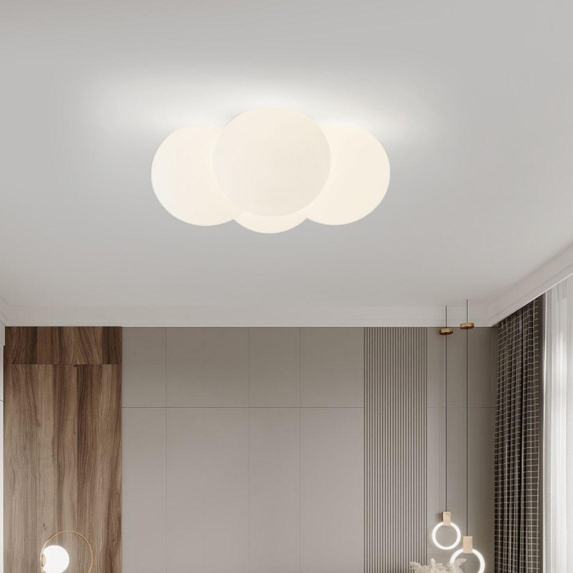 Modern Minimalist PVC Metal Cloud-Shaped LED Flush Mount Ceiling Light For Bedroom