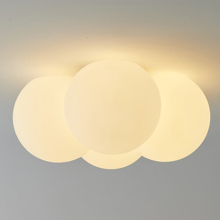 Modern Minimalist PVC Metal Cloud-Shaped LED Flush Mount Ceiling Light For Bedroom