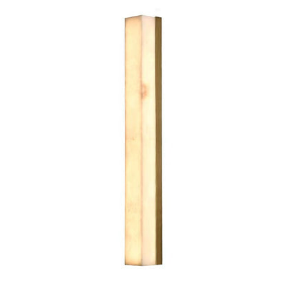 Traditional Vintage Brass Alabaster Rectangular LED Wall Sconce Lamp For Living Room