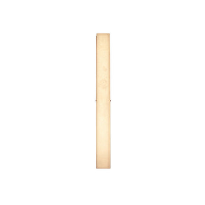 Traditional Vintage Brass Alabaster Rectangular LED Wall Sconce Lamp For Living Room