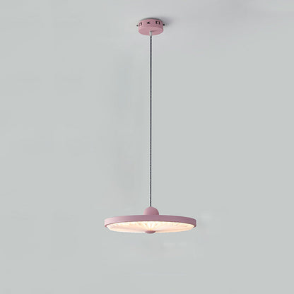 Contemporary Scandinavian Iron PVC Foldable Fan-Shaped Round LED Pendant Light For Living Room
