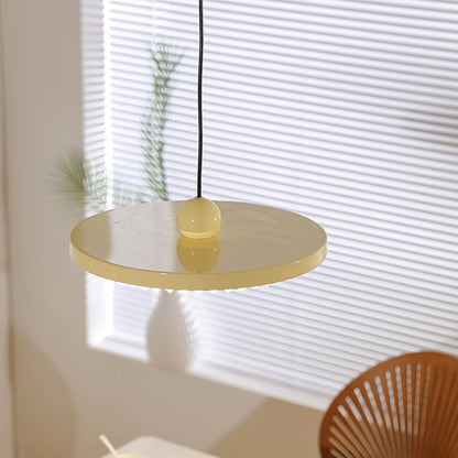 Contemporary Scandinavian Iron PVC Foldable Fan-Shaped Round LED Pendant Light For Living Room