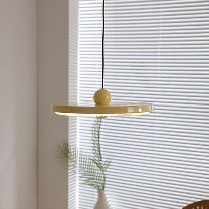 Contemporary Scandinavian Iron PVC Foldable Fan-Shaped Round LED Pendant Light For Living Room