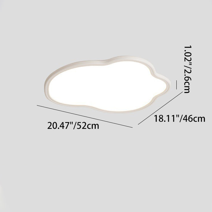 Modern Minimalist ABS Iron Cloud-Shaped LED Flush Mount Ceiling Light For Bedroom
