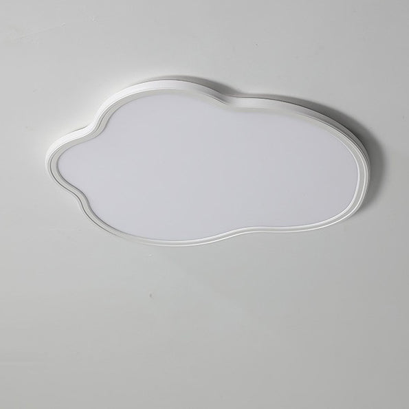 Modern Minimalist ABS Iron Cloud-Shaped LED Flush Mount Ceiling Light For Bedroom