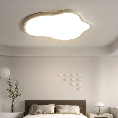 Modern Minimalist ABS Iron Cloud-Shaped LED Flush Mount Ceiling Light For Bedroom