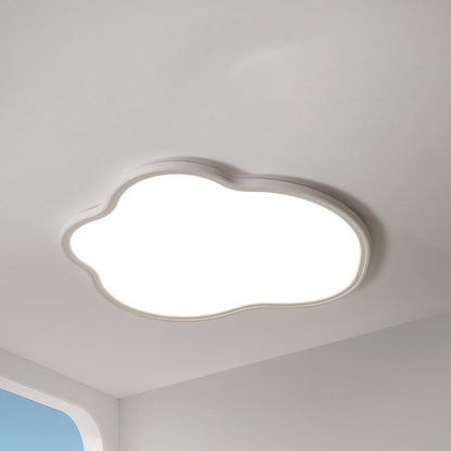 Modern Minimalist ABS Iron Cloud-Shaped LED Flush Mount Ceiling Light For Bedroom