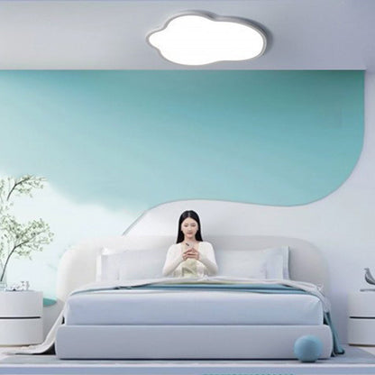 Modern Minimalist ABS Iron Cloud-Shaped LED Flush Mount Ceiling Light For Bedroom