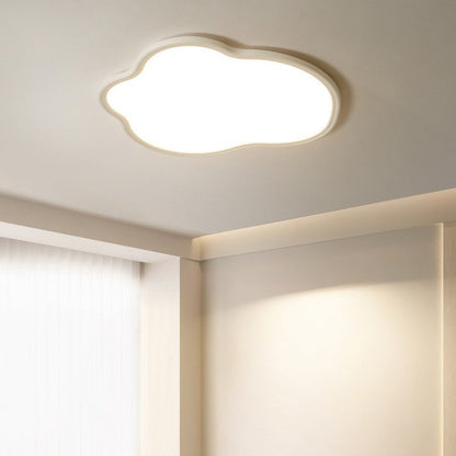 Modern Minimalist ABS Iron Cloud-Shaped LED Flush Mount Ceiling Light For Bedroom