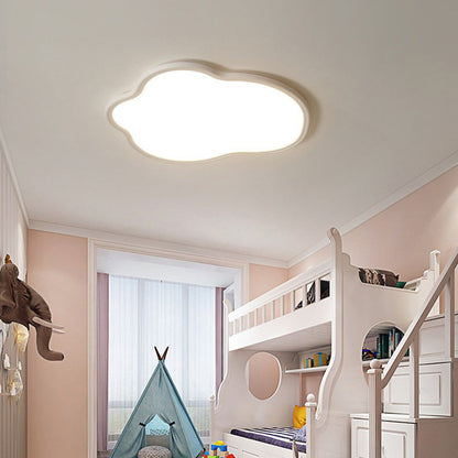 Modern Minimalist ABS Iron Cloud-Shaped LED Flush Mount Ceiling Light For Bedroom