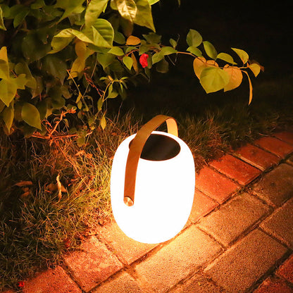 Contemporary Creative PE Acrylic Portable Barrel-Shaped Solar LED Outdoor Light For Garden & Camping