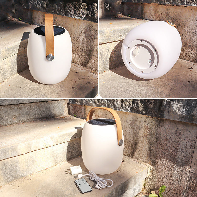 Contemporary Creative PE Acrylic Portable Barrel-Shaped Solar LED Outdoor Light For Garden & Camping