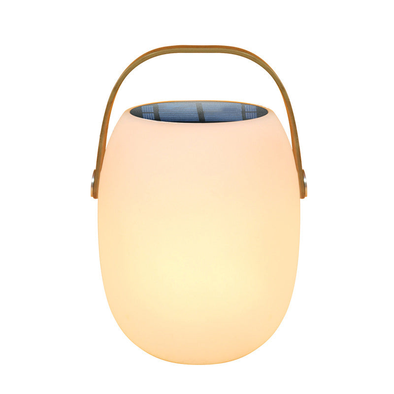 Contemporary Creative PE Acrylic Portable Barrel-Shaped Solar LED Outdoor Light For Garden & Camping