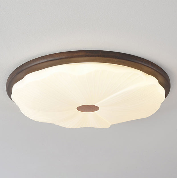現代的でクリエイティブな無垢材と鉄製アクリルクッキー型、寝室用LEDフラッシュマウントシーリングライト
