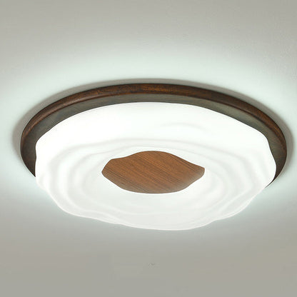現代的でクリエイティブな無垢材と鉄製アクリルクッキー型、寝室用LEDフラッシュマウントシーリングライト