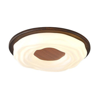 現代的でクリエイティブな無垢材と鉄製アクリルクッキー型、寝室用LEDフラッシュマウントシーリングライト