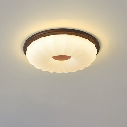 現代的でクリエイティブな無垢材と鉄製アクリルクッキー型、寝室用LEDフラッシュマウントシーリングライト