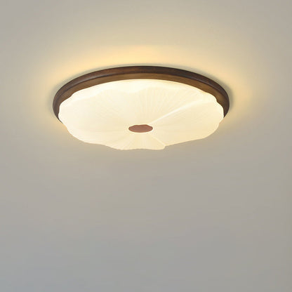 現代的でクリエイティブな無垢材と鉄製アクリルクッキー型、寝室用LEDフラッシュマウントシーリングライト