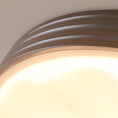 Traditional Chinese Acrylic Iron Wavy Circle LED Flush Mount Ceiling Light For Bedroom