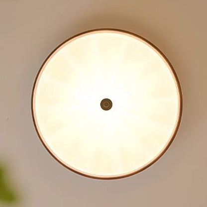 Traditional Chinese Acrylic Iron Wavy Circle LED Flush Mount Ceiling Light For Bedroom