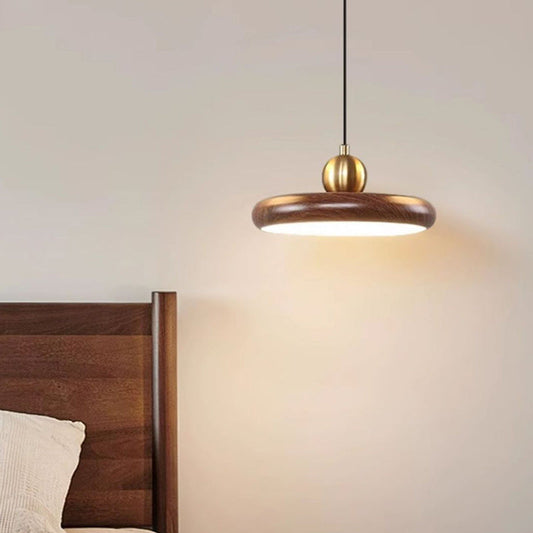 Traditional Chinese Iron Acrylic Disc UFO Round LED Pendant Light For Living Room