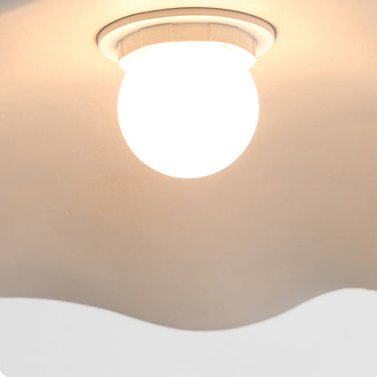 Traditional Vintage Stone Wood Metal Round Bowl Pendant Light 1-Light For Living Room