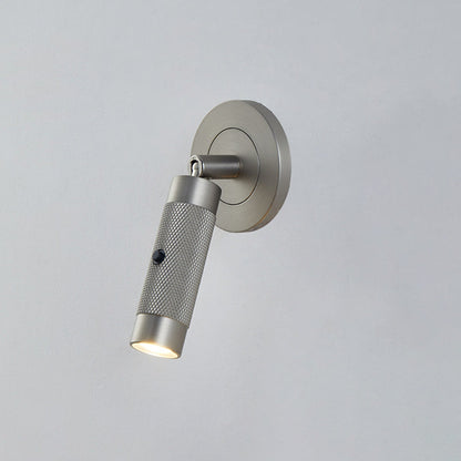 مصباح حائط LED دائري أسطواني من الألومنيوم بتصميم إسكندنافي معاصر لغرفة المعيشة