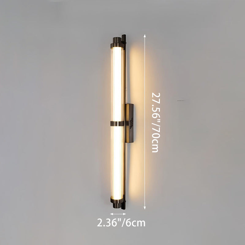 مصباح حائط LED مستطيل الشكل مصنوع من الحديد والزجاج بتصميم إسكندنافي معاصر لغرفة المعيشة
