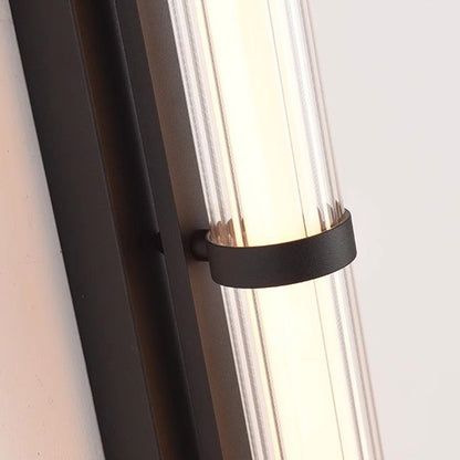 مصباح حائط LED مستطيل الشكل مصنوع من الحديد والزجاج بتصميم إسكندنافي معاصر لغرفة المعيشة