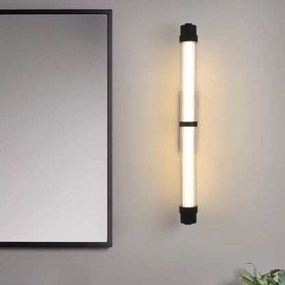 مصباح حائط LED مستطيل الشكل مصنوع من الحديد والزجاج بتصميم إسكندنافي معاصر لغرفة المعيشة