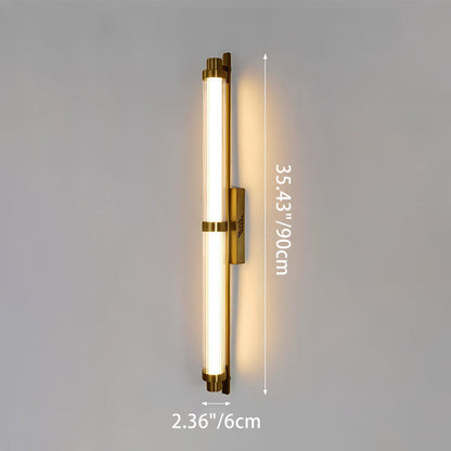 مصباح حائط LED مستطيل الشكل مصنوع من الحديد والزجاج بتصميم إسكندنافي معاصر لغرفة المعيشة