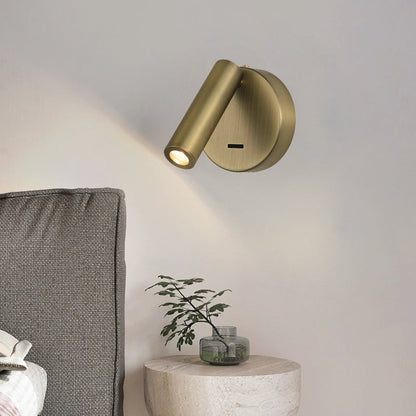 مصباح حائط LED دائري من الحديد والألومنيوم بتصميم إسكندنافي معاصر لغرفة المعيشة