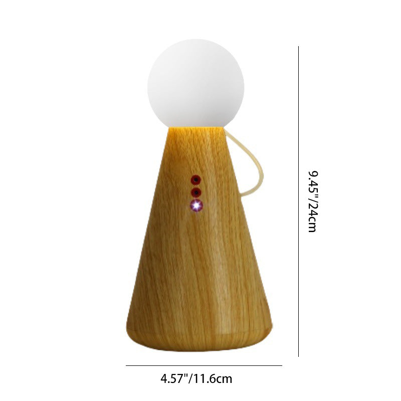 Contemporary Creative Rechargeable Plastic Silicone Figurine Ball LED Table Lamp Night Light For Bedside